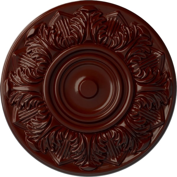 Ekena Millwork Whitman Ceiling Medallion (For Canopies up to 3 3/4"), Hnd-Painted Brushed Mahogany, 13"OD x 1 3/8"P CM13WHBMF - main